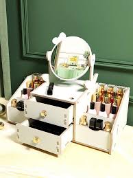 cosmetic storage box with mirror 1pc