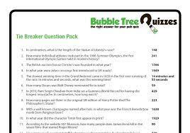 You can use this swimming information to make your own swimming trivia questions. Tie Breaker Question Pack