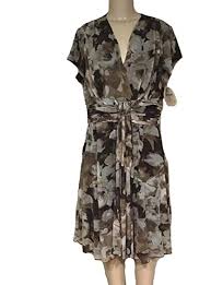 Amazon Com Coldwater Creek Cap Sleeves Floral Dress Womens