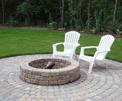 backyard firepit area circle patio