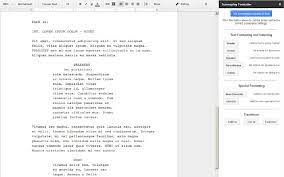 screenplay formatter google worke