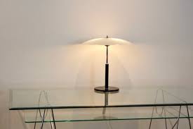 Steel And Milky Glass Table Light From