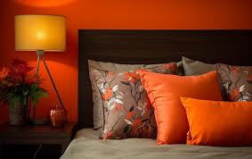 Fall Bedroom Decor With Orange Lamp