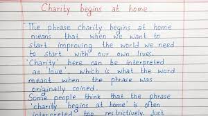 short essay on charity begins at