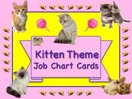 Too Cute Kitten Theme Job Chart Cards Signs Great For Classroom Management