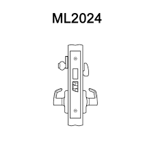 Ml2024 Dsa 618 Rh Corbin Russwin Ml2000 Series Mortise Entrance Locksets With Dirke Lever And Deadbolt In Bright Nickel