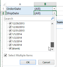 excel pivot table date range filter