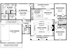 One Story 3 Bed House Plan With Home Office