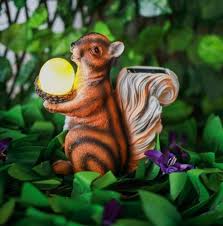 Solar Powered Squirrel Light Led Garden