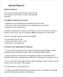 Resume Objectives Example   Resume Examples And Free Resume Builder florais de bach info