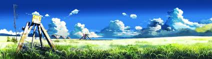 landscape field anime wallpaper