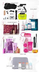 gym bag skin makeup essentials