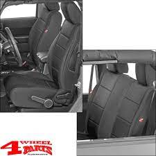 Seat Cover Set Black Neoprene Front And