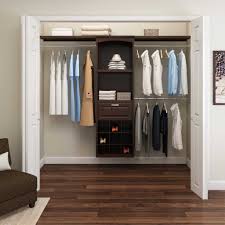 To organize your closet, you'll have to sort through all of your clothes to determine what you really need. 8 Ft Java Wood Closet Kit Whalen