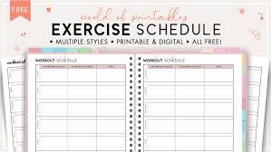 free printable exercise schedule