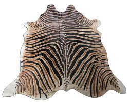 zebra cowhide rug size 7 5 x 6 5