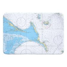 Exuma Islands Long Island Rum Cay Bahamas Nautical Chart Memory Foam Bath Mat