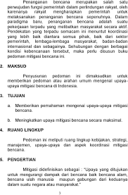 Definisi/arti kata 'mitigasi' di kamus besar bahasa indonesia (kbbi) adalah n 1 menjadikan berkurang kekasaran atau kesuburannya (tentang tanah dan sebagainya) Pedoman Umum Mitigasi Bencana Pdf Download Gratis