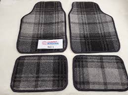car mats 4 piece sets tartan design
