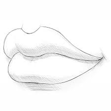 how to draw lips from 3 4 view
