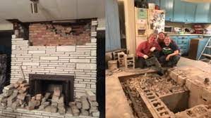 how to remove a brick fireplace
