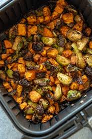 sweet potatoes and brussels sprouts