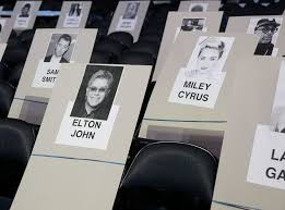 Grammys Seating Chart Sir Elton John Fronts Miley Cyrus