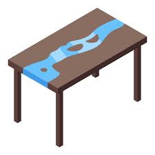 Fluid Table Icon Isometric Vector Wood