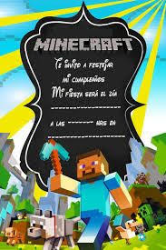 Resultado De Imagen Para Tarjetas De Invitacion De Minecraft Gratis