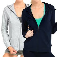 Thelovely Women S Lightweight Cotton Blend Long Sleeve Zip Up Thin Hoodie Jacket Walmart Com Walmart Com