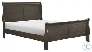 mayville stained grey queen sleigh bed