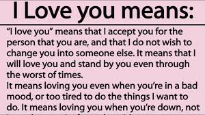 the true meaning of the words i love