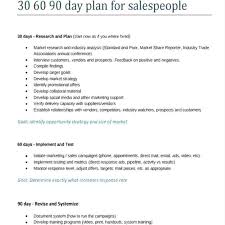 Plan Template Day For New Job 30 60 90 Interview Word