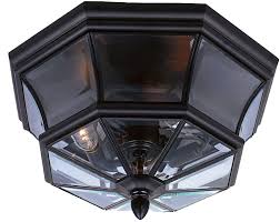Quoizel Ny1794k Newbury Outdoor Flush Mount Ceiling Lighting 3 Light 120 Watts Mystic Black 8 H X 15 W Ceiling Porch Lights Amazon Com