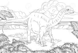 Free dinosaur coloring pages keep your kids busy for hours with these free dinosaur coloring pages. A Dinosaur Like A Diplodocus Brontosaurus Supersaurus Or Brachiosaurus Royalty Free Cliparts Vectors And Stock Illustration Image 149951047