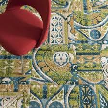 green and blue art deco carpet tile