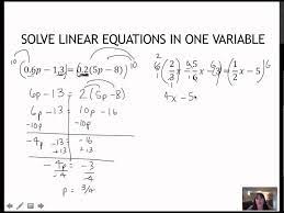 01 1 Solve Linear Equations And