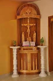 wooden and fiber house altar