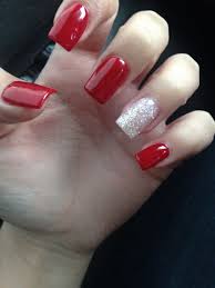 Our next short acrylic nail idea is pretty, pink and elegant. Short Red Acrylic Nails Square Nail And Manicure Trends