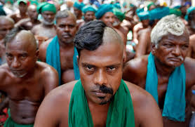 indian farmers shave half their heads