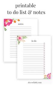 Free Printable Floral To Do List And Notes Decor Hint