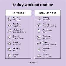 5 day workout routine clp