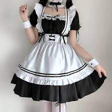 Black And White Apron Dress Japanese Anime Cute Lolita Maid Costumes Girls  Woman Waitress Maid Outfit French Maid Cosplay Dress X | Fruugo FI