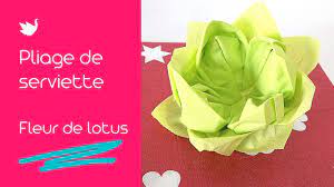 Fleur de lotus : pliage de serviette lotus (Facile) - YouTube