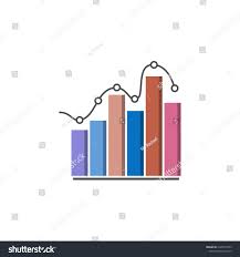 3 D Bar Chart Icon Element Colored Stock Vector Royalty