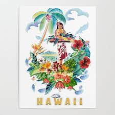 Vintage Hawaiian Travel Poster 2 Poster