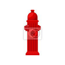 Flat Vector Icon Of Red Fire Hydrant
