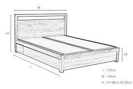 oak king storage bed dimensions