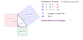Cosine Rule Pythagoras Theorem Geogebra