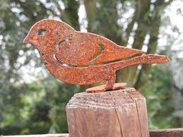 rusty metal bird garden gift